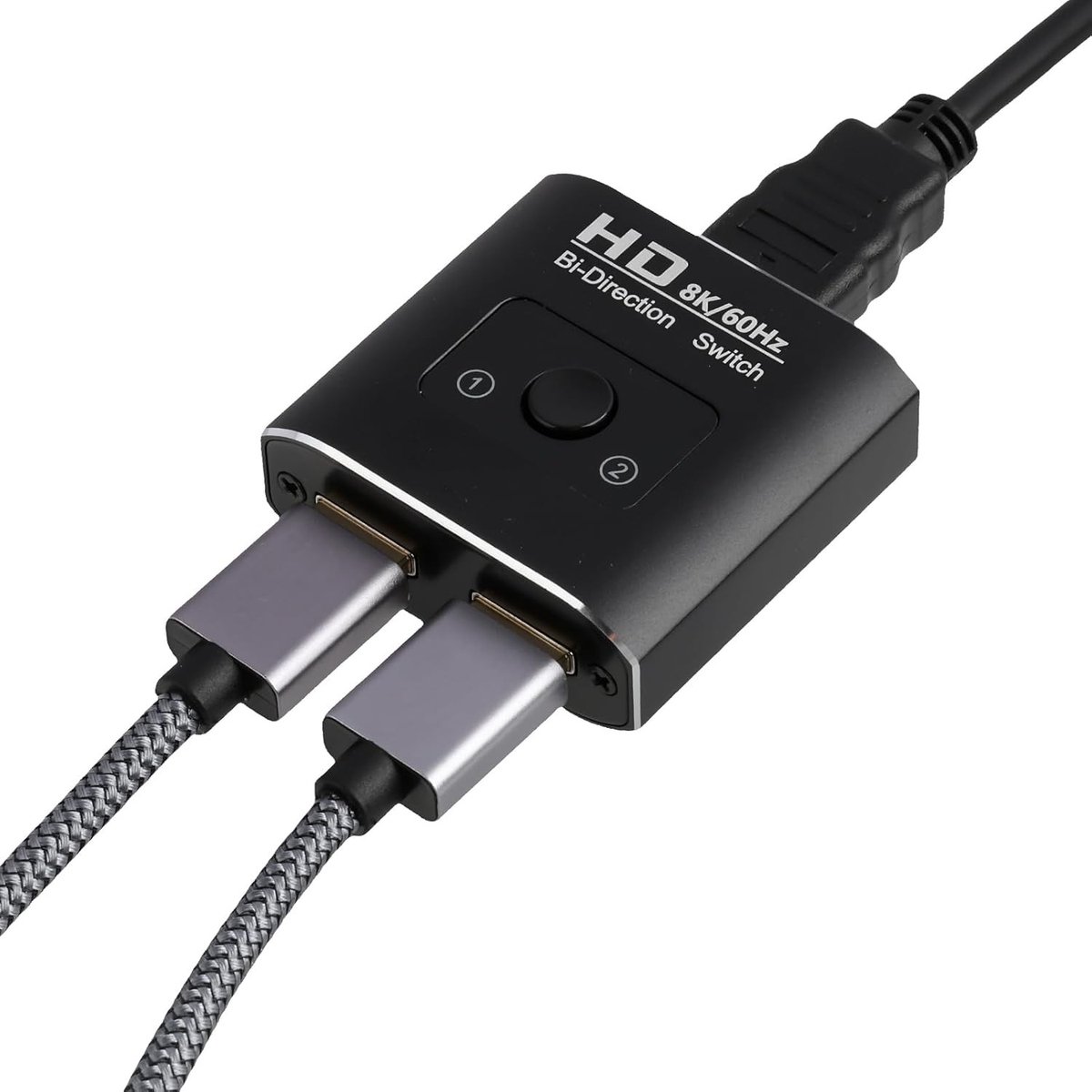 Bi-directionele HDMI Switch met 8K en 120Hz, Splitter voor 1 Ingang en 2 Uitgangen, Ondersteunt HDR, 3D en HDCP 2.2, Geschikt voor PS5, PS4, Xbox en Blu-Ray Spelers
