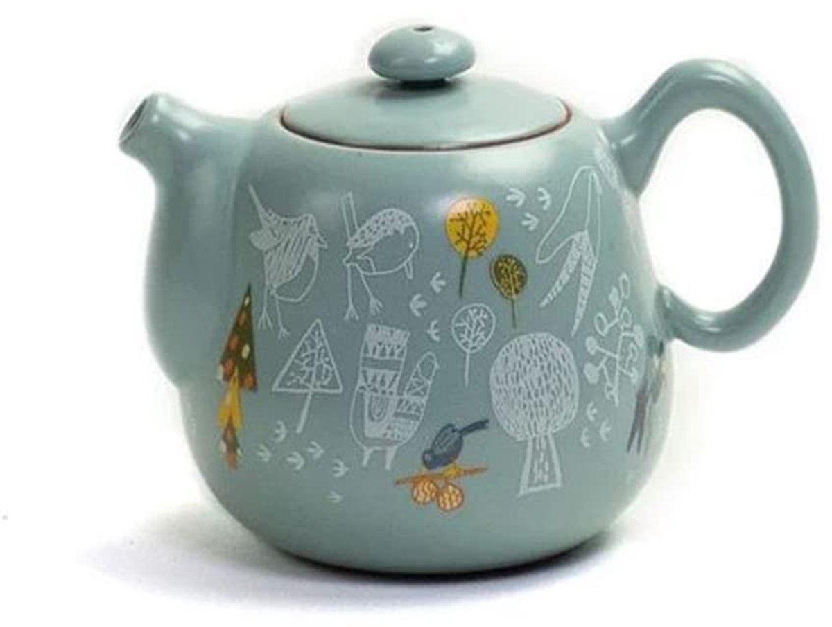 SnelShoppen - Porseleinen Theepot 190 ml - Handgemaakt, Versierd, Lin's Ceramics Studio, Perfect voor Feestjes, Keuken, of als Cadeau