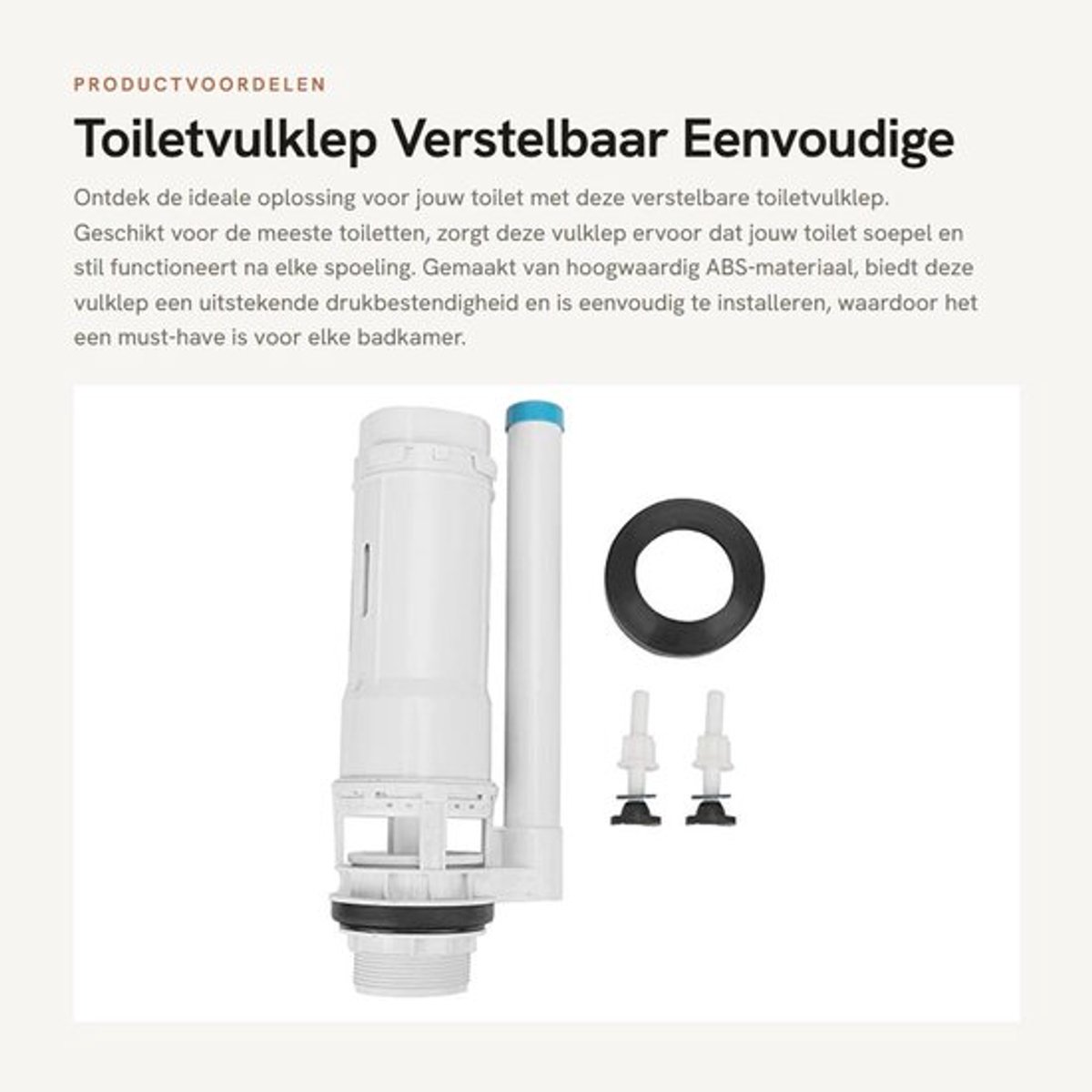 Toiletvulklep - Verstelbaar - Eenvoudige installatie