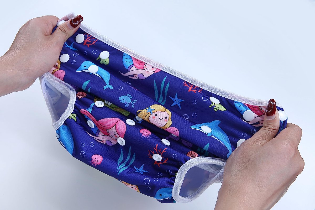 SnelShoppen - Herbruikbare zwemluier voor baby's - Verstelbare wasbare zwemluiers 0-3 jaar - Zeemeermin, Regenboog & Olifant - Ideaal voor zwemles en
