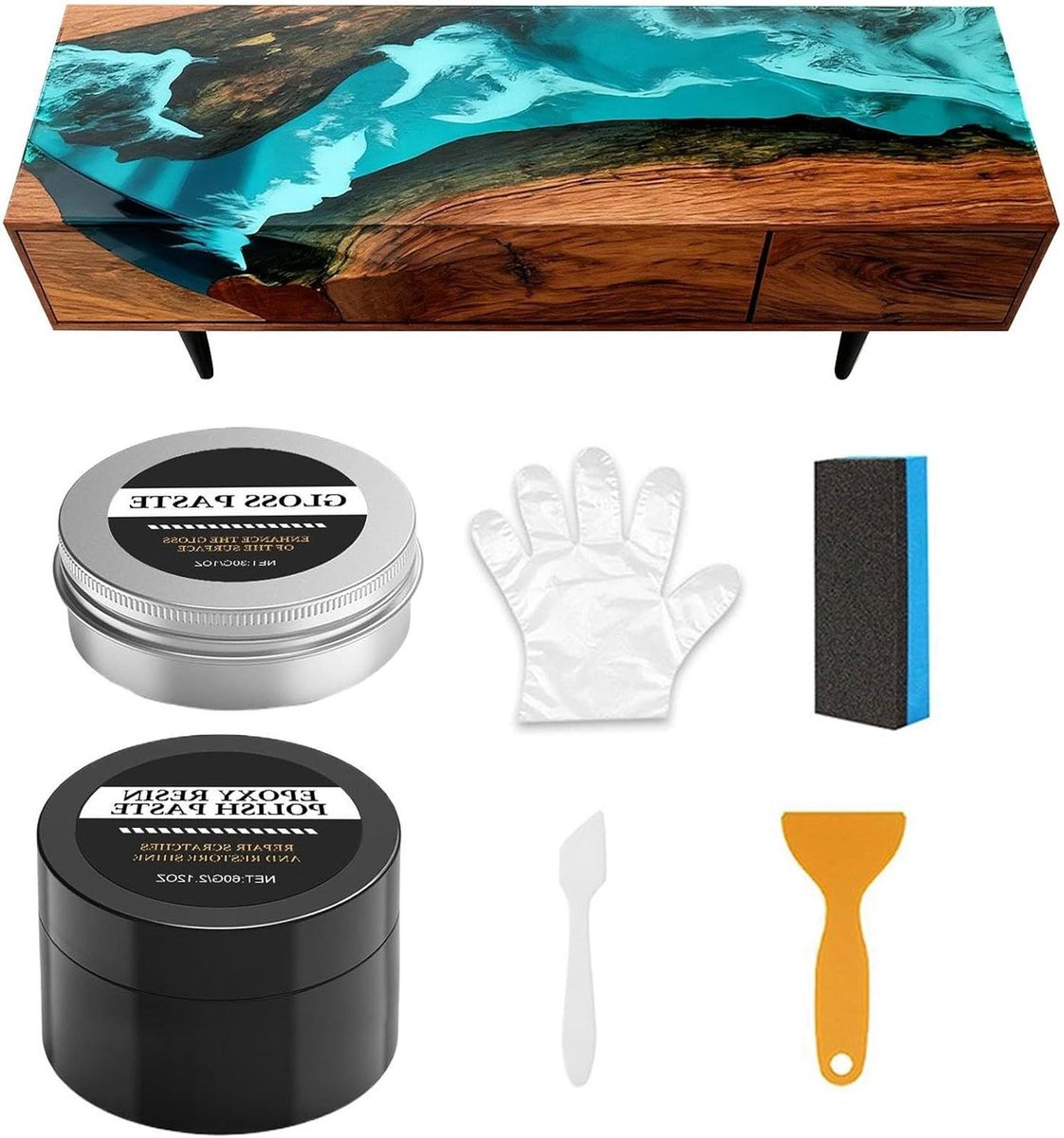 Epoxy Polijstset - Glans Herstel Kit - Oppervlakken Restaureren - Verwijdert Slijtage - 130 gram - Niet gespecificeerd