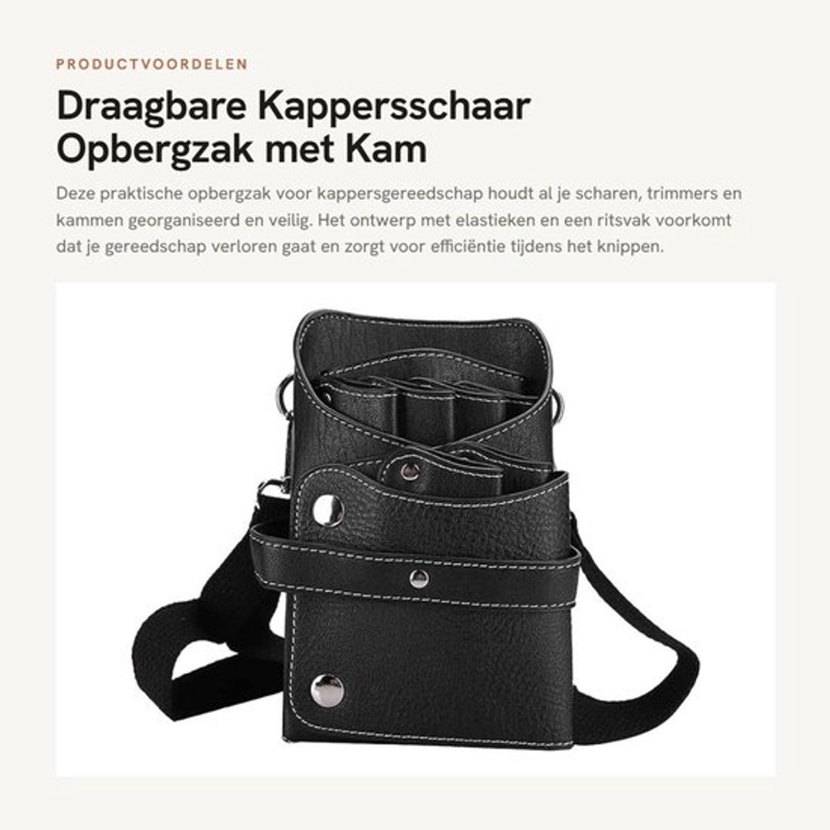 Draagbare Kappersschaar Opbergzak met Kam en Riem