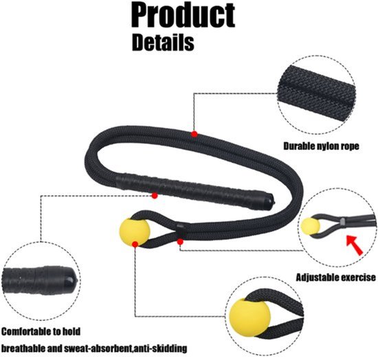 De Green Golf Rope Swing Trainer is een professioneel trainingshulpmiddel dat is ontworpen om de swingsnelheid, het ritme, de flexibiliteit en de kracht te verbeteren. Geschikt voor warming-ups en oefeningen, — afbeelding 2