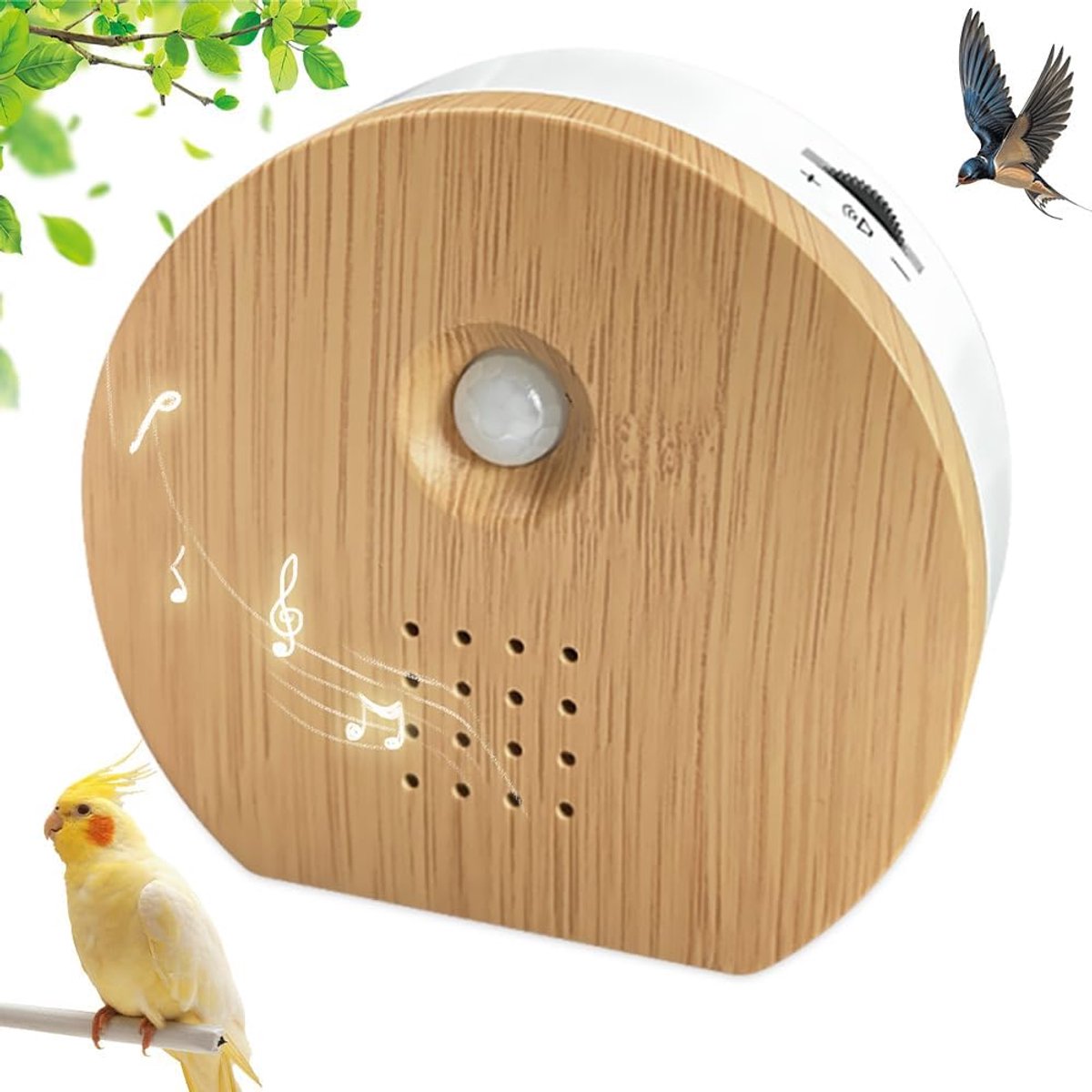 SnelShoppen - Bird Chirping Box met Natuur Geluiden, Wandmontage Timer, Beweging Detector, Vogelgezang & Bosgeluiden voor Ontspanning en Concentratie