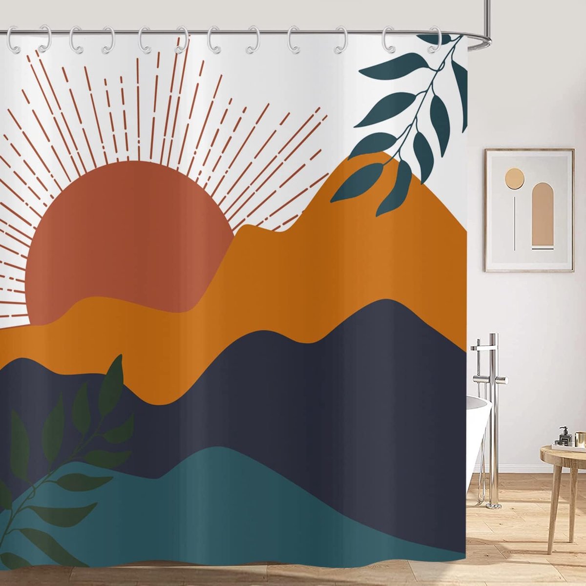 SnelShoppen - Boho Douchegordijn 180x200 cm Modern Minimalistisch Abstract Geometrisch Aesthetic Kunst Waterproof Polyester voor Badkamer