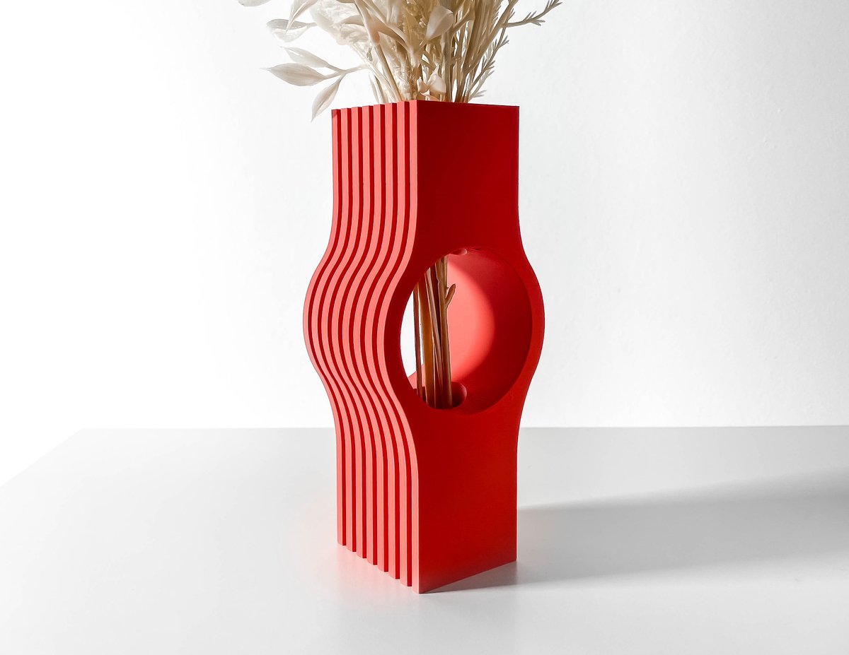 Skushy Vaas Nallo - Geschikt voor Bouwbloemen - Japandi Designvaas voor Droogbloemen en Kunstbloemen - Sculpturale Decoratieve Vaas - Moderne Woondecoratie