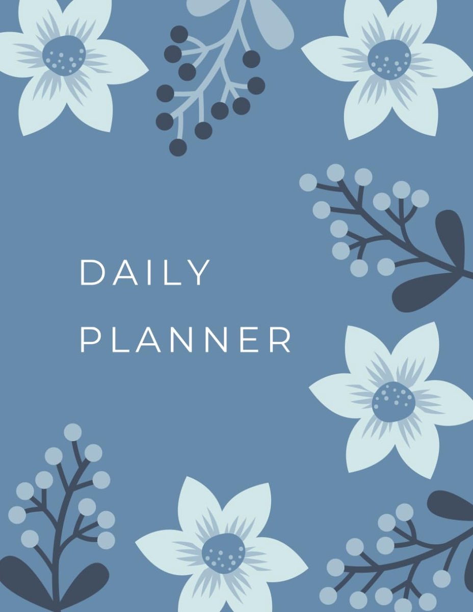 SnelShoppen - Daily Planner Ongepland met Takenlijst, Stemming Tracker, Prioriteitenlijst en Notities - Bloemig 8.5x11 390 Pagina's voor Efficiënte Pl