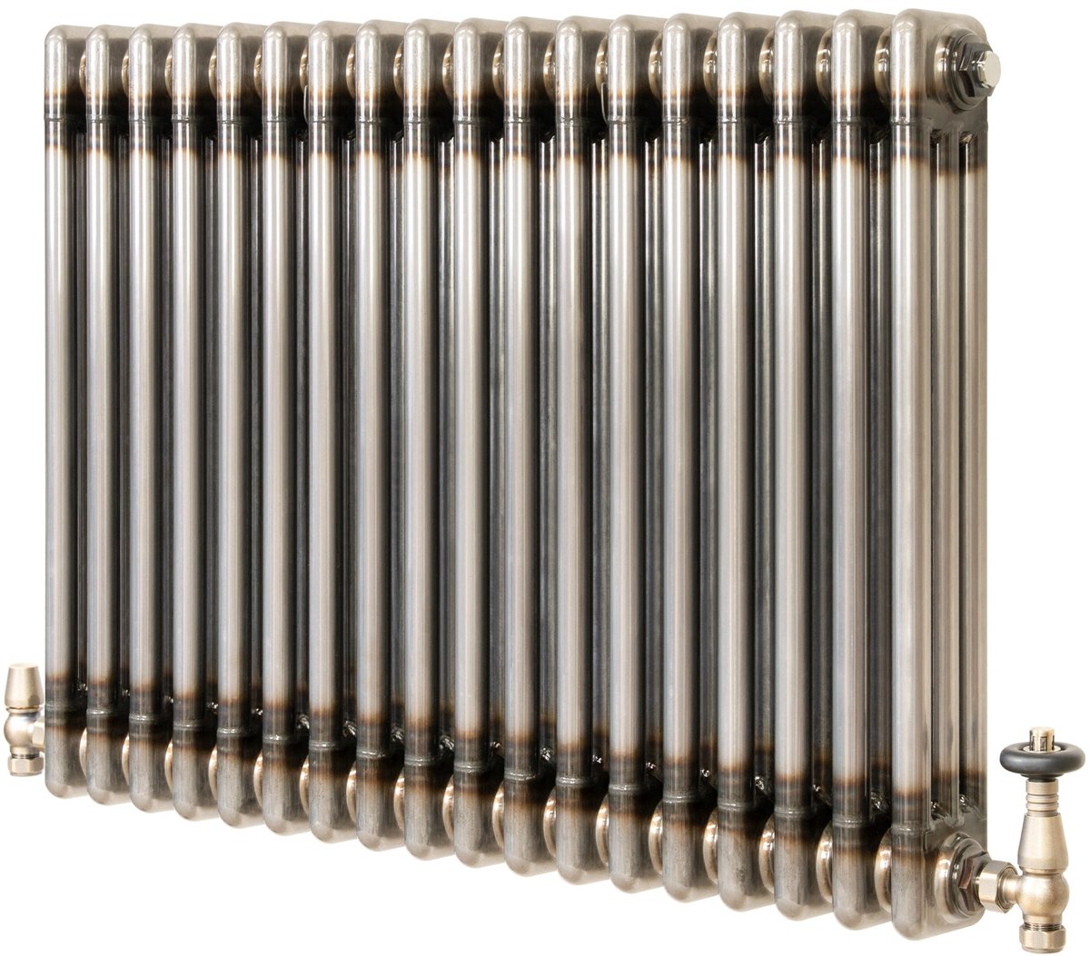 Kolomradiator - 3-kolom 600x830 mm - ruw metaal - incl. kraan