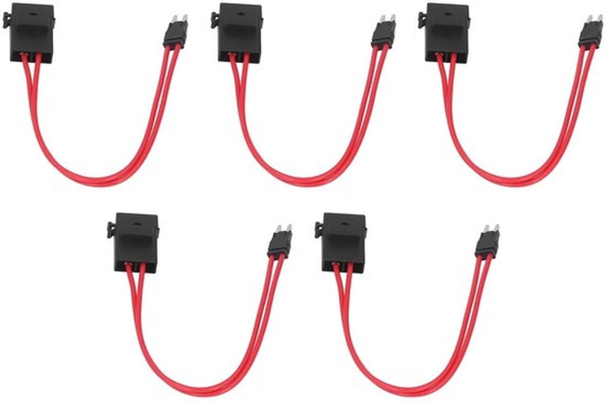 Auto Fuse Extension - 5x 20A 16AWG met 5 Fuses - Mini Heavy Duty Connector - Geschikt voor auto - Verlenging van zekeringen - Hoogwaardig...