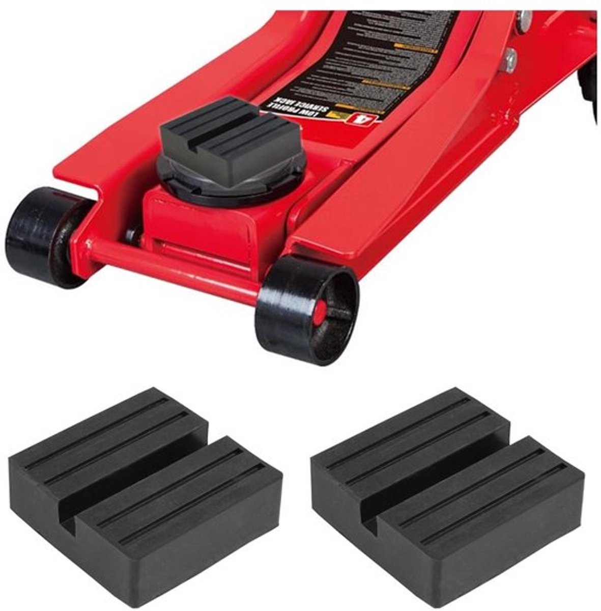 Krikpads 2 stuks - Rubber - Antislip - Universeel - Stevig - Afmetingen 75 x 75 x 25 mm - Steunblok