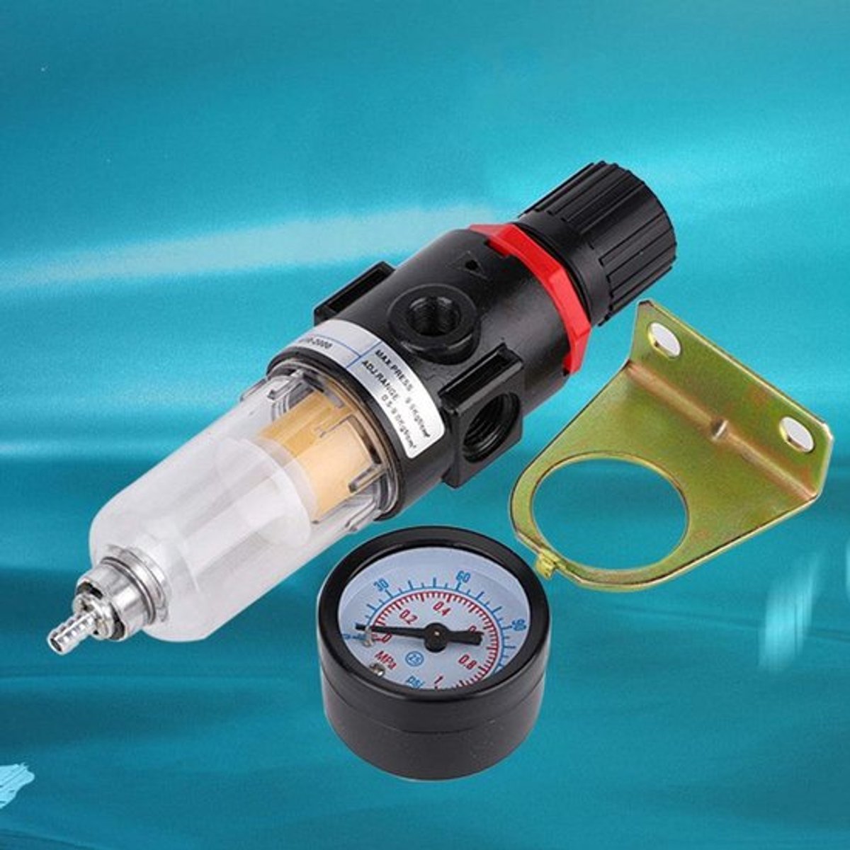 Luchtcompressor Filterregelaar - Luchtdrukregelaar - Meter - Vocht Trap - Luchtgereedschap - Hoogwaardig Aluminium/PVC - Luchtfilter
