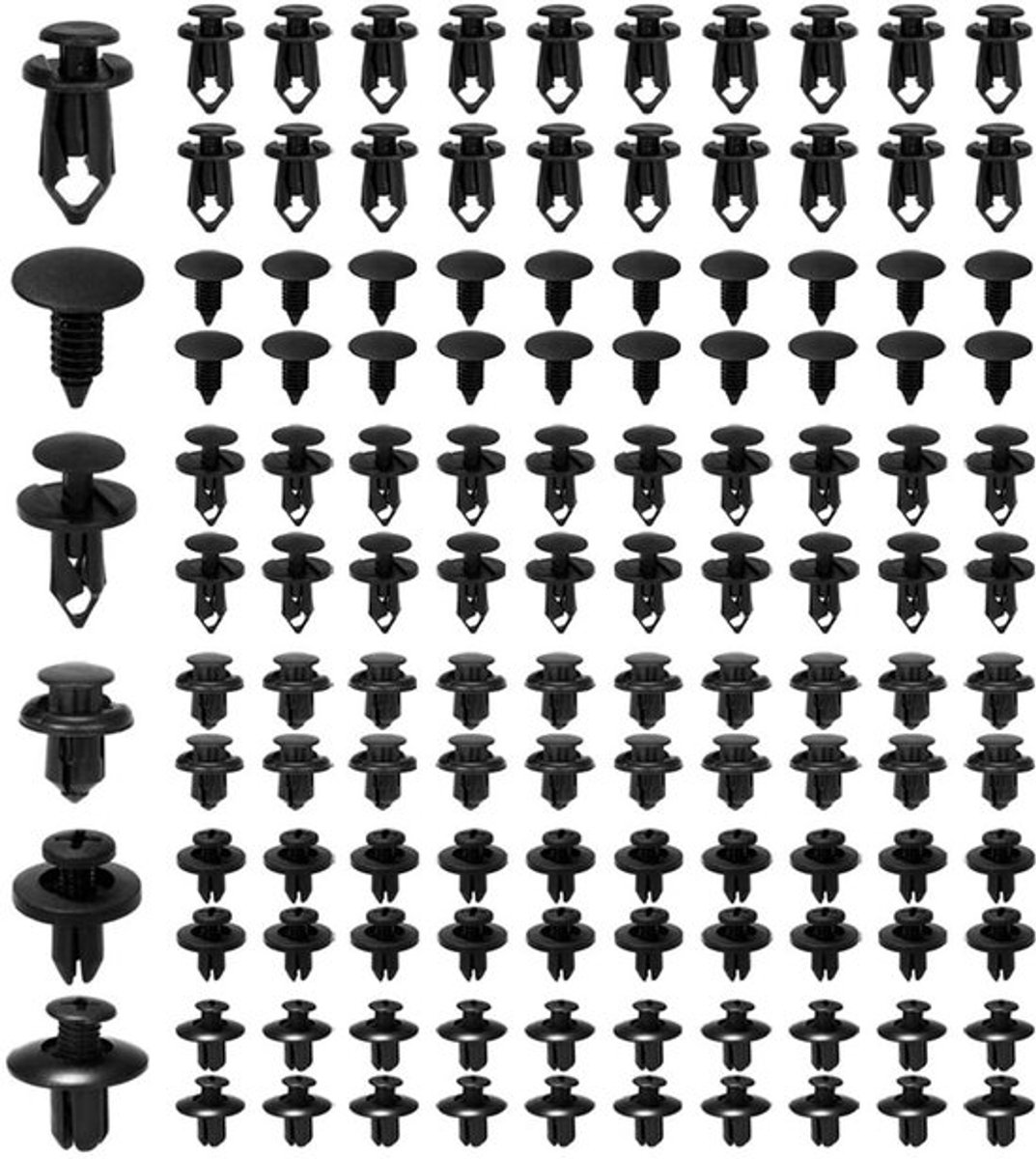 Bevestigingsclips 190 stuks - Kunststof Klinknagels - Autoclips - Bevestigingsclips Autobumpers - Bevestigingsclips Deurbekleding - Universele Bevestigingsmiddelen