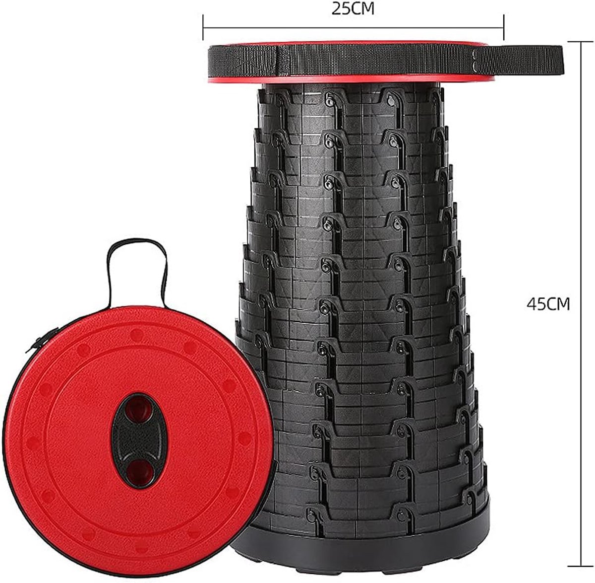 Draagbare Telescopische Kruk - Lichtgewicht Maar Steviger Met Draagvermogen 179,6 Kg, Intrekbare Plastic Opvouwbare - ShopVlot