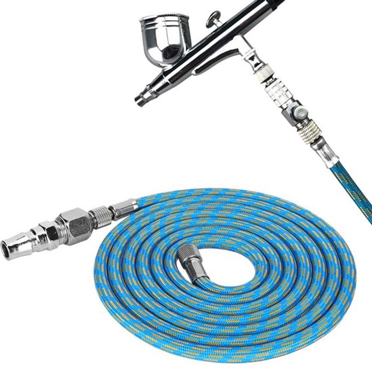 Nylon Gevlochten Airbrush Luchtslang Adapter Kit voor Spuitpistool