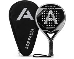 Ideaal beginner Padelracket - Inclusief Luxe Racket tas - Ronde vorm - 100% carbon - Chrome