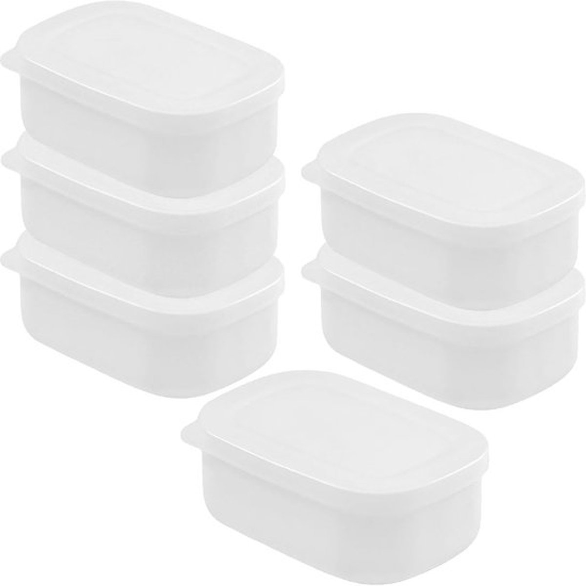 Vriesdozen Set van 6 - Kunststof - BPA-vrij - Vriesdozen met Deksel - Opbergdozen - 11 x 7,5 x 4 cm - Voedselveilig - Bewaardozen