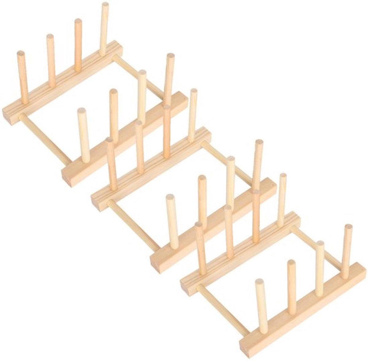 Bordenrek Houten - Opvouwbaar - Compact - Lichtgewicht - Duurzaam - Geschikt voor Borden/Schalen - Afdruiprek
