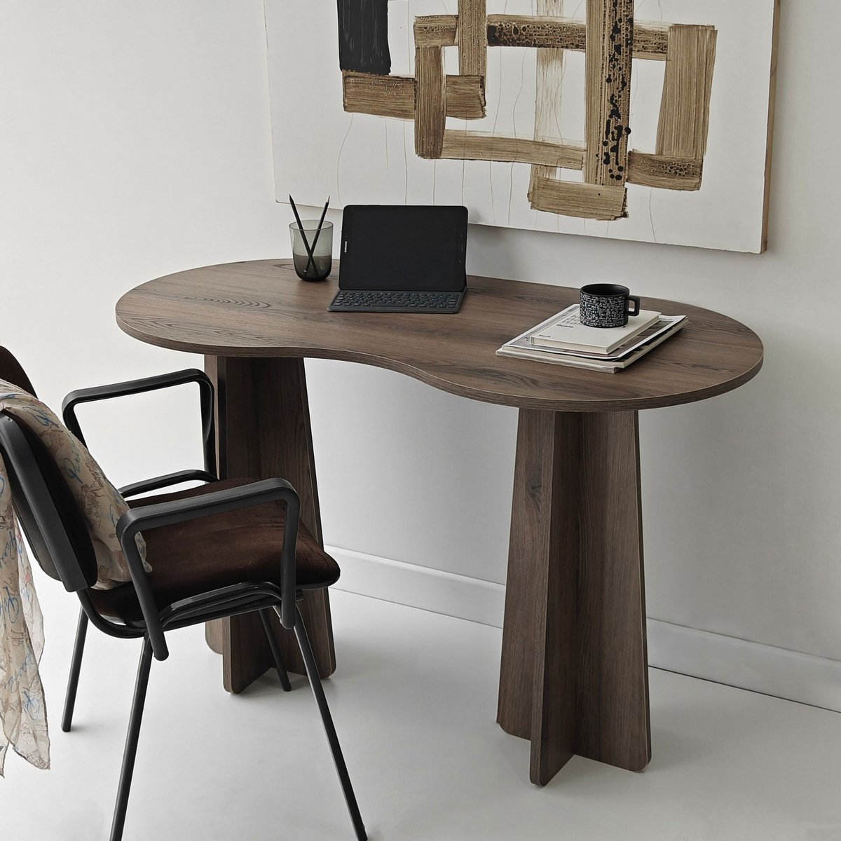 Skye Decor , Bureau, Infini - Walnut, Gemelamineerde spaanplaat, Walnoot, 120 x 60 x 75 cm Okkernoot