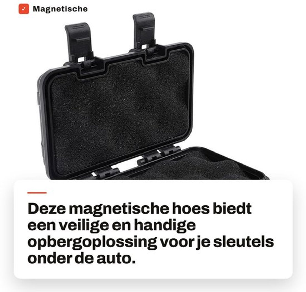 Sleutelkastje Weerbestendig - Magnetisch Sleutelkastje - Sleutelhouder Onder Voertuigen - Opbergdoos voor Spullen - 4 Veiligheidsgespen - Afmetingen 13x8,5x4,5cm