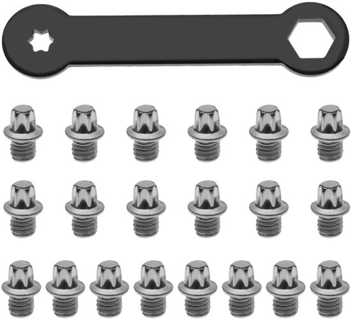 Fiets Pedaal Schroeven 50 Stuks - Torx Sleutel - Anti Slip Nagels - M4 x 4,4 mm - Staal - Duurzaam en Lichtgewicht - Fietspedaalschroeven