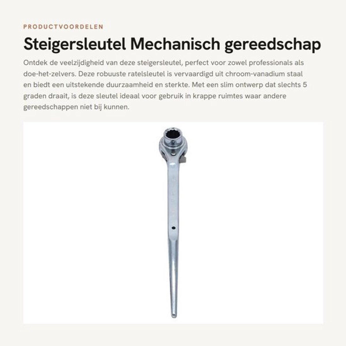 Steigersleutel Chroom-vanadium Staal - Ratelsleutelset 16-24 mm - Tweerichtingsontwerp - Hoge Hardheid - Duurzaam - Efficiënt Gebruik - Ratelsleutel