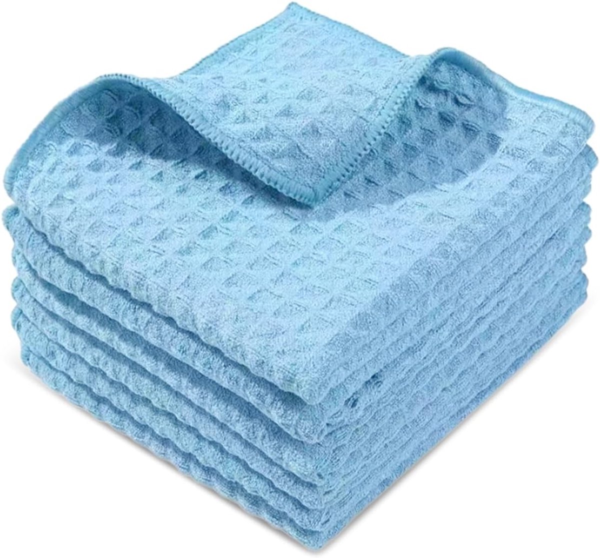 SnelShoppen - 6 Microvezeldoeken 30x30 cm Super Absorberend & Gezoomde Randen Wasbaar op 60°C Pluisvrij Streeploze Schoonmaakdoekjes Ideaal voor Auto,