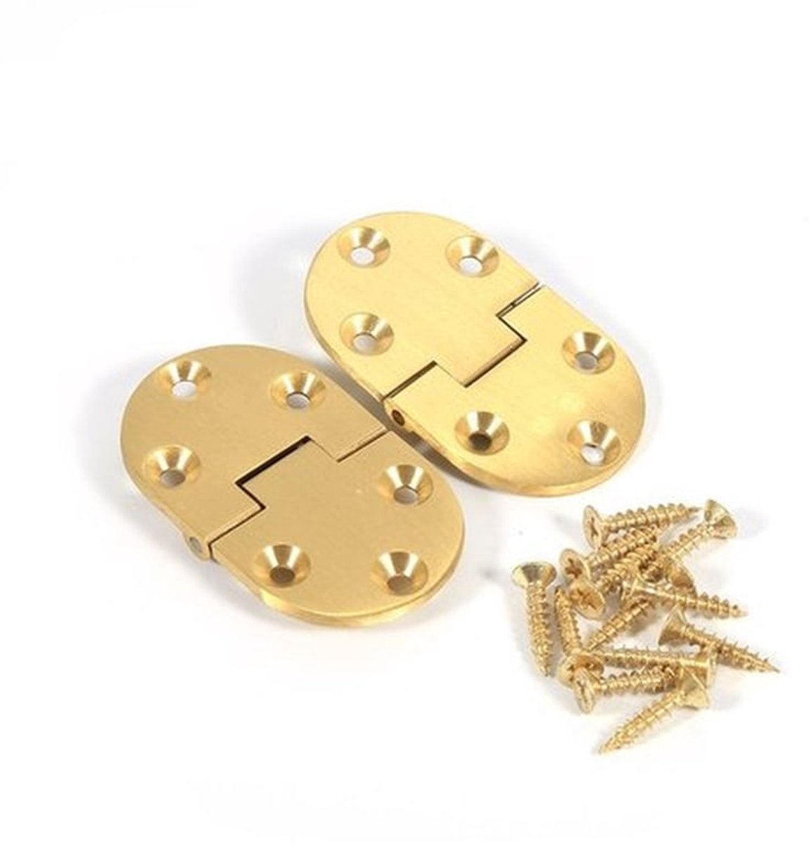 Scharnier 2 Stuks - Messing - Vouwklep - Lade Scharnier - Klaptafel - Hoogwaardig Materiaal - 6.5x3.8x0.3cm - Deurscharnier