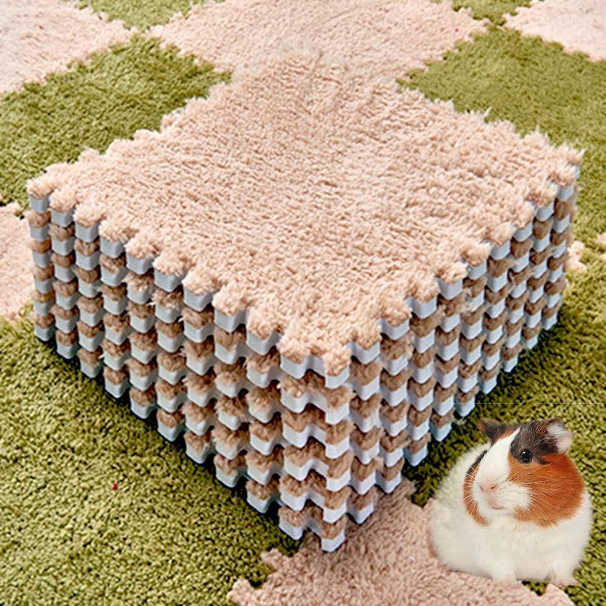 SnelShoppen - 10x 11"x11" Cavia Kussens Wasbaar, Herbruikbare Fleece Kooi Bodembedekking, Zacht Warm Konijnen Slaapmatje Wiegdeken (Wit)