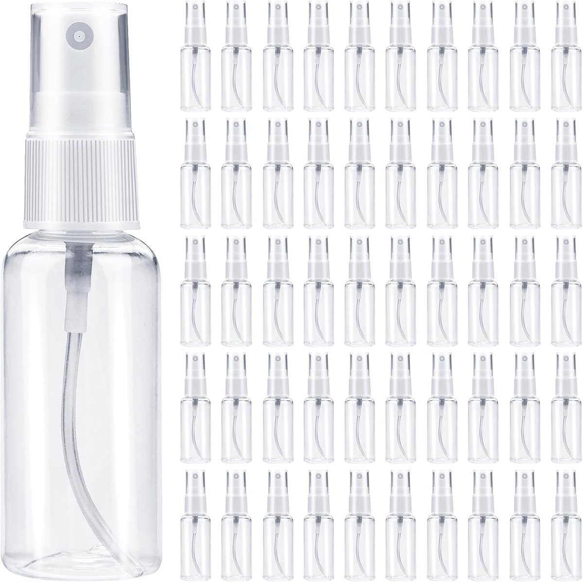 Spray Flesjes 50 ml - Spuitflesjes voor Parfum - Reisflesje voor Alcohol - Vloeistof Verstuiver - Cosmetica Flesjes - 50 Stuks