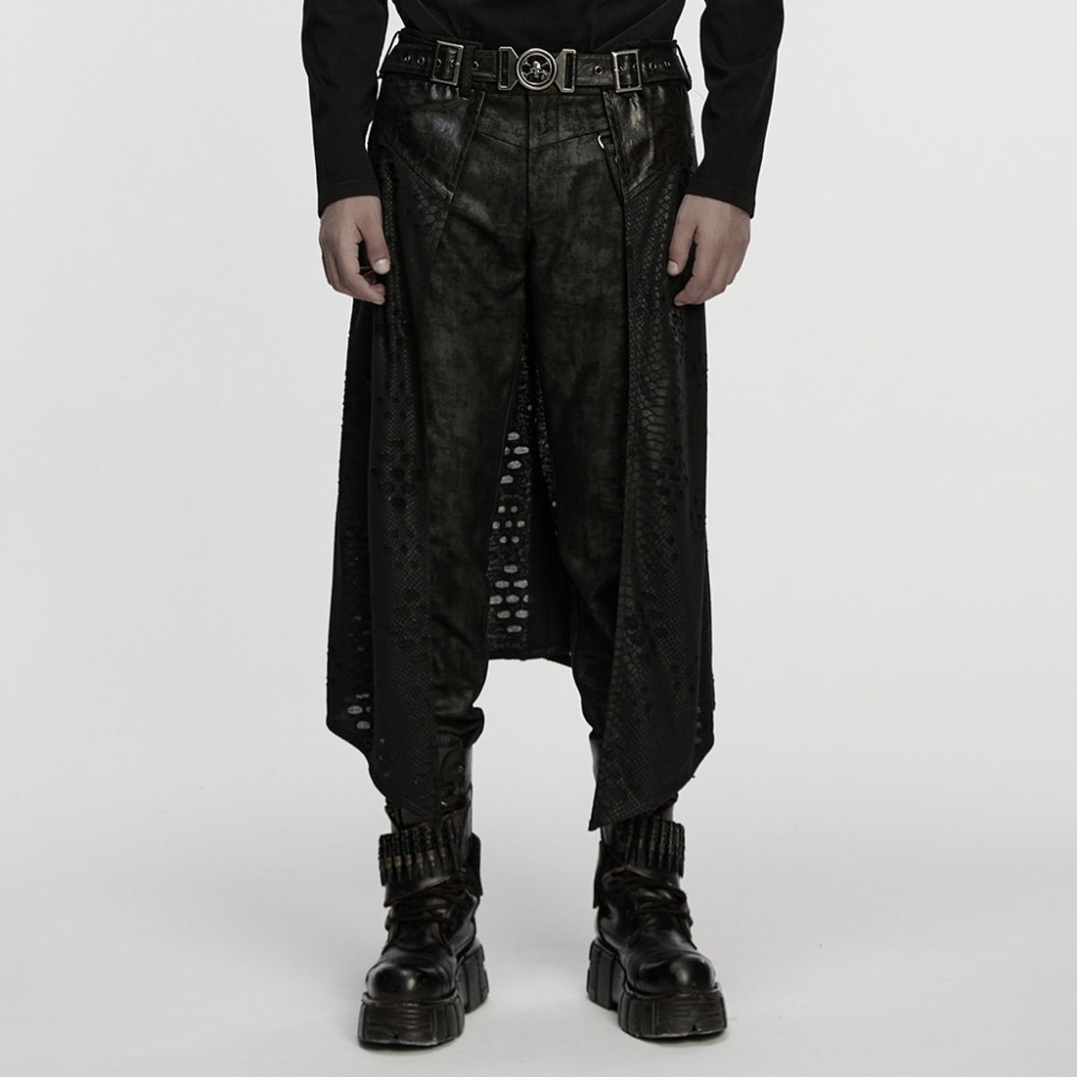 Punk Rave - Mermaid Mesh Split Lange rok - XS/S - Zwart