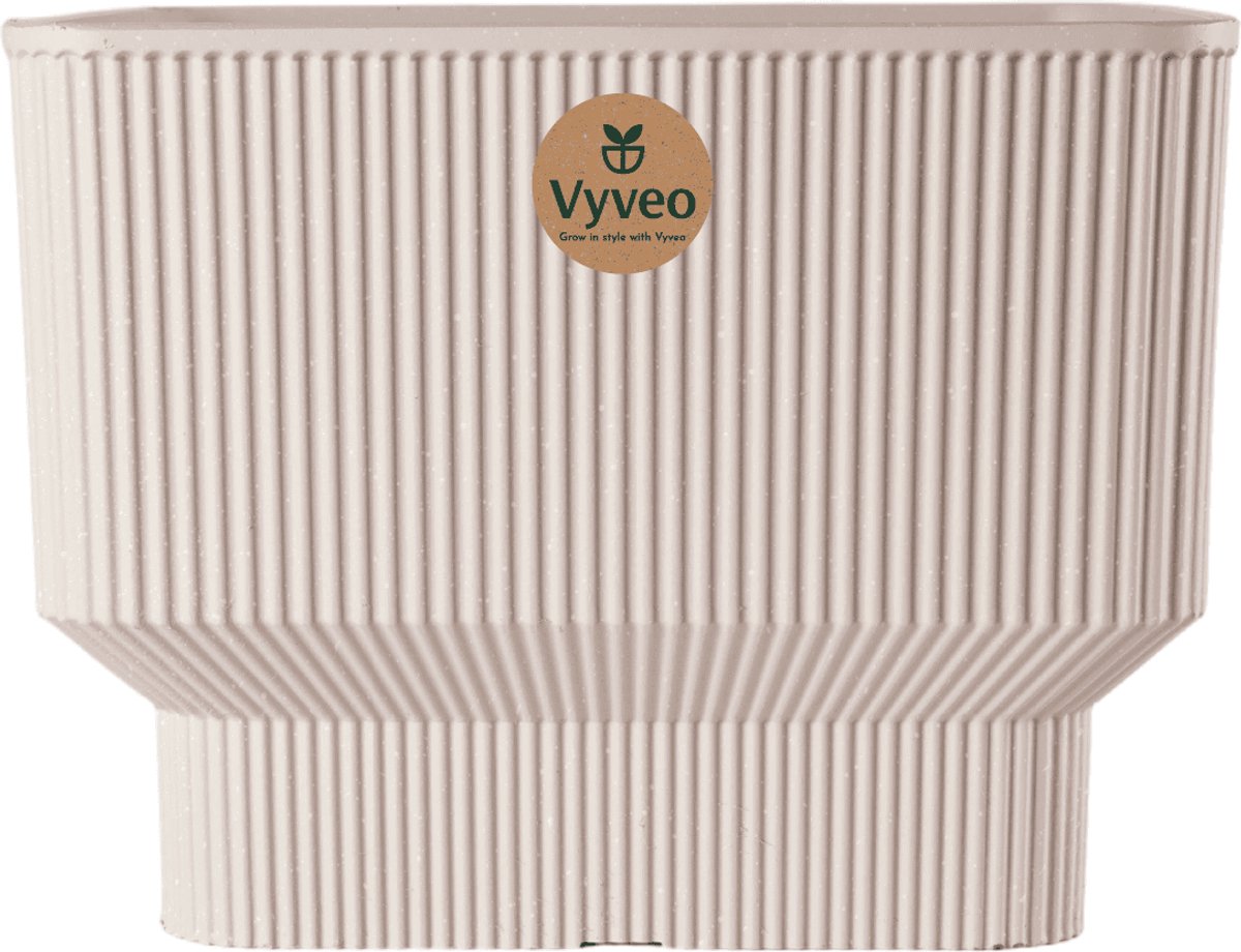 Vyveo - Bloempot Ciro - 31x24 - Beige - Bloempot voor binnen en buiten - Lichtgewicht - Breukbestendig - Vorstbestendig - UV-bestendig