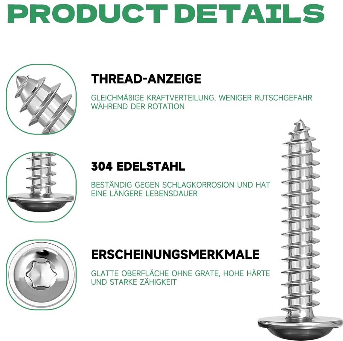 150 Stuks Torx Houtschroeven M3x12mm, Zelfsnijdende RVS Schroeven met Schijf, Volledige Draad en Platte Kop voor Meubelmontage en Constructie