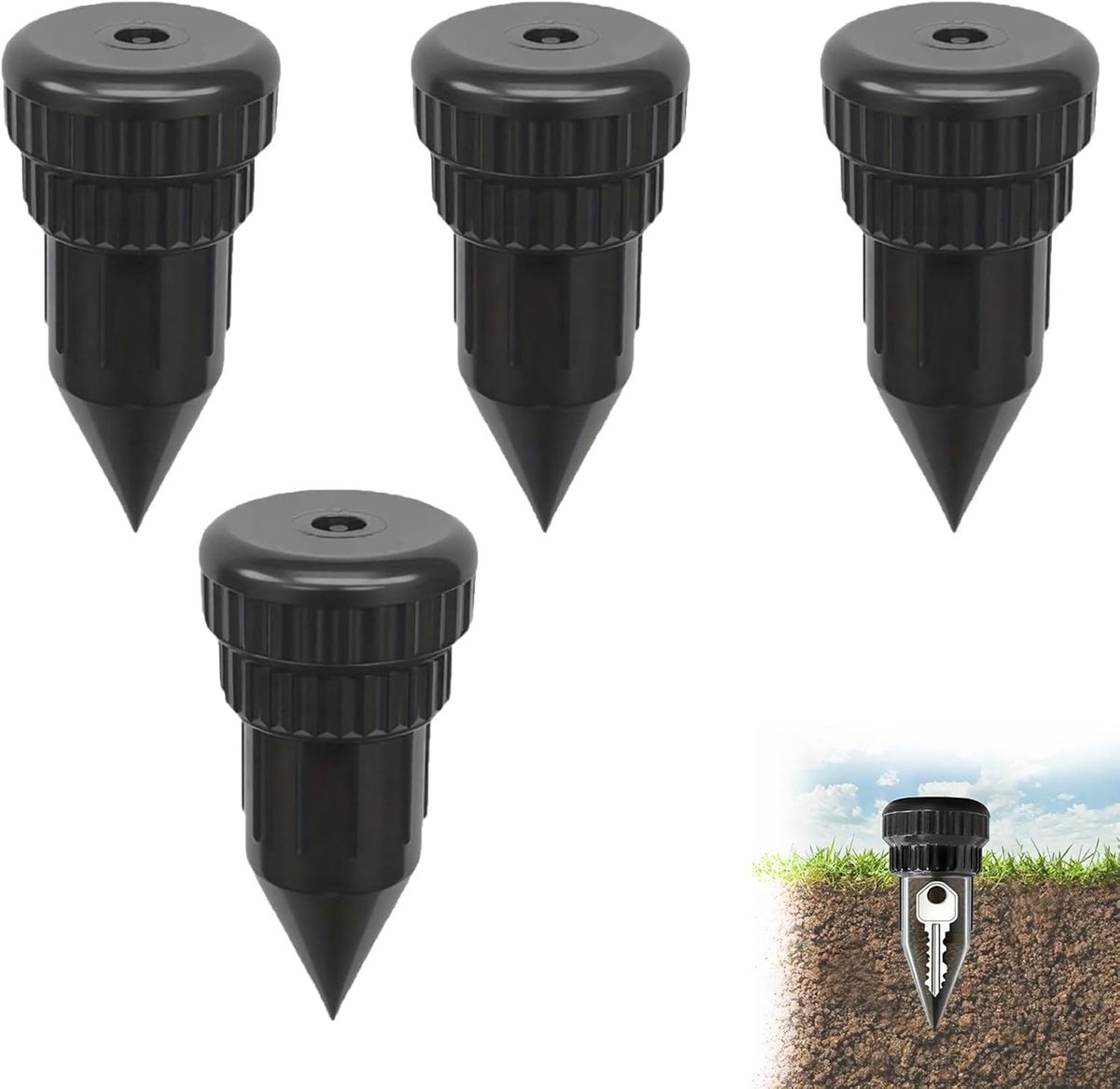 Set van 4 robuuste sleutelverstopplaatsen voor buiten, ideale geheime verstopplek voor tuin en huis, weerbestendig en discreet