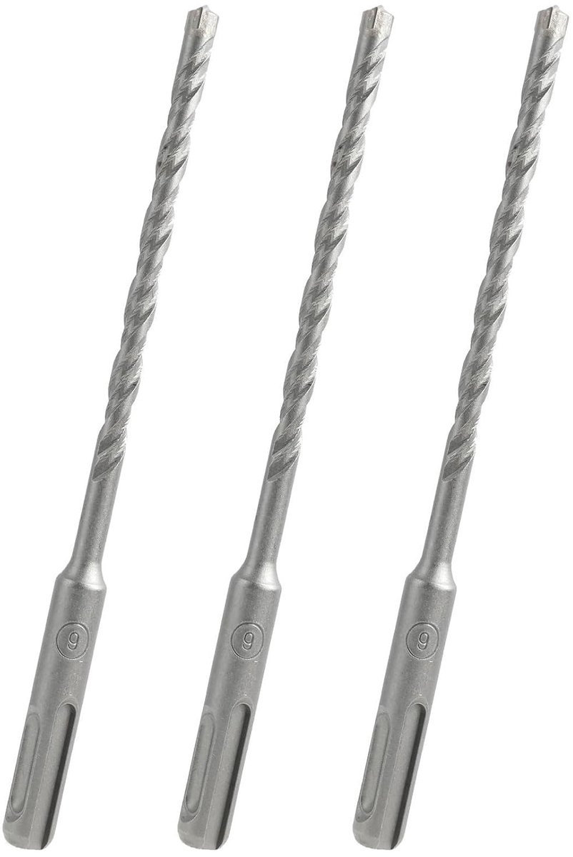 Set van 3 SDS PLUS Boorbits van 6 x 160 mm, Ideaal voor Beton, Natuursteen en Baksteen met 4 Snijkanten in Carbide