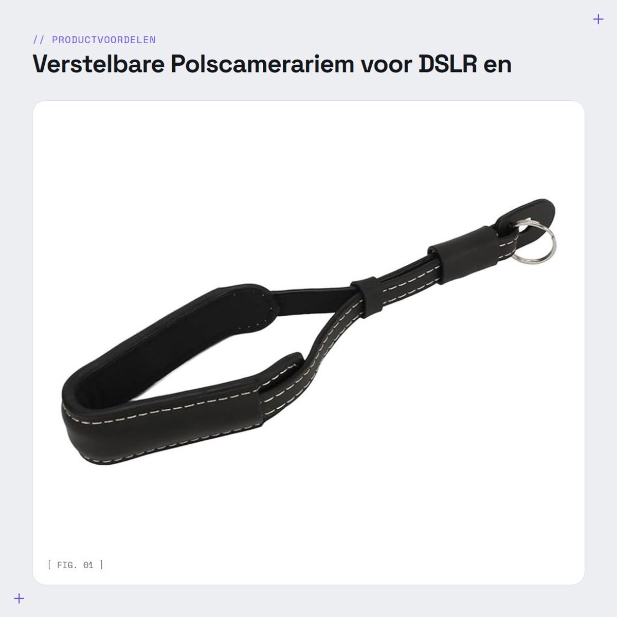 Dailygoods- Polscamerariem Verstelbare Draagriem - Duurzaam PU-materiaal - Veilige Grip - Comfortabel Camerakoord - Geschikt voor DSLR/spiegelloze Camera - Robuuste Constructie - Cameraband