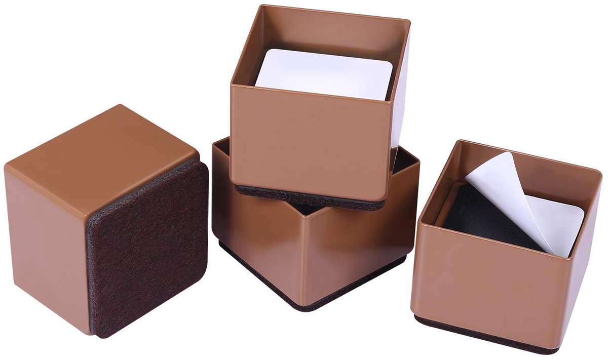 Dailygoods- Bedverhogers 30 cm hoog - Zware Meubelverhogers - Set van 4 - Massief Staal - Vloerbescherming - Zelfklevende Schuimkussens