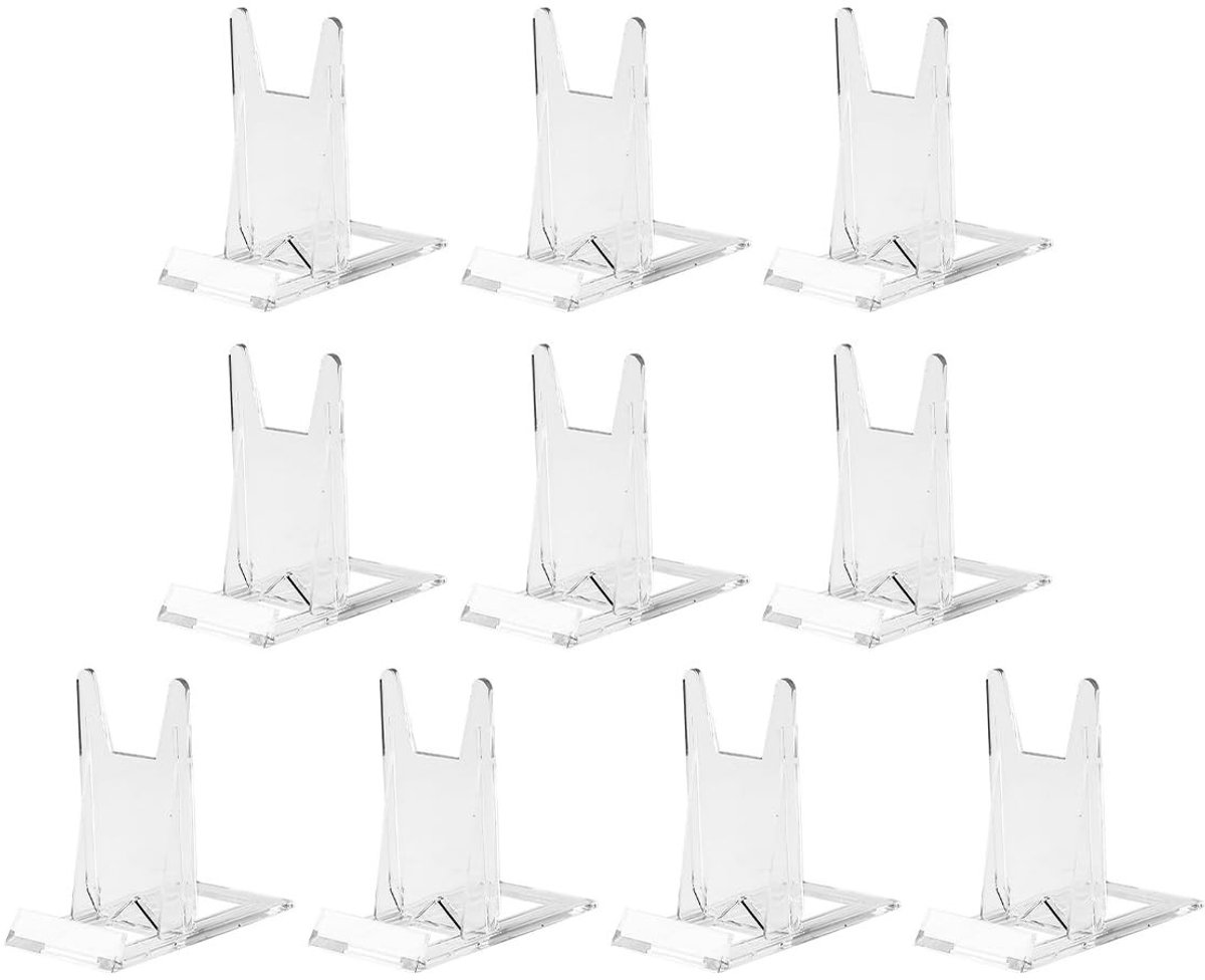 Dailygoods- Displaystandaard Verstelbaar - Multifunctionele Displayhouder - Acryl Display Standaard - Doorzichtig - 10 Stuks - 11,2x10 cm