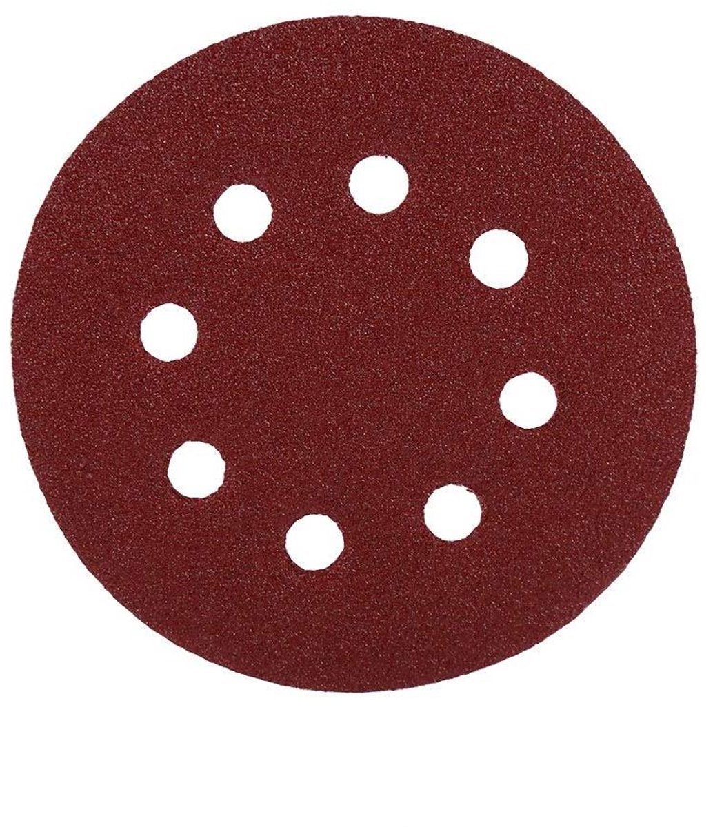 Schuurschijven Aluminiumoxide - Rond Klittenband - Metaal Hout Polijsten - Verbeterde Slijtvastheid - 10 Stuks 125mm - Rood