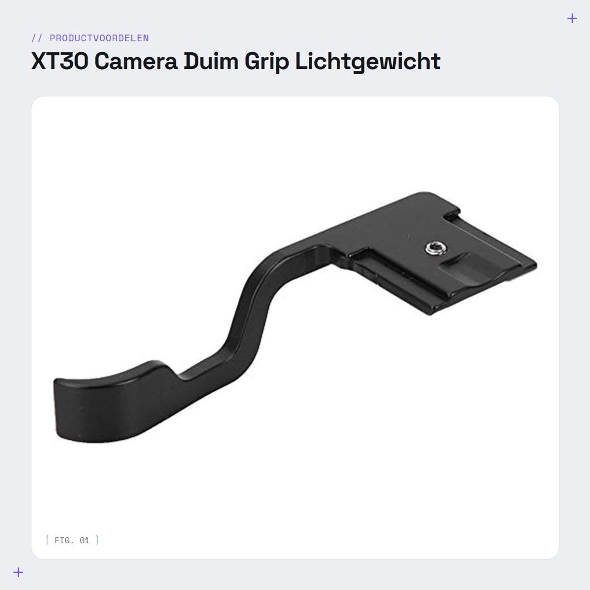 Dailygoods- Camera Grip Lichtgewicht - Handgreep Zwart - Handvat - Ergonomisch Ontwerp - Aluminium - Voor Fuji XT30 Camera