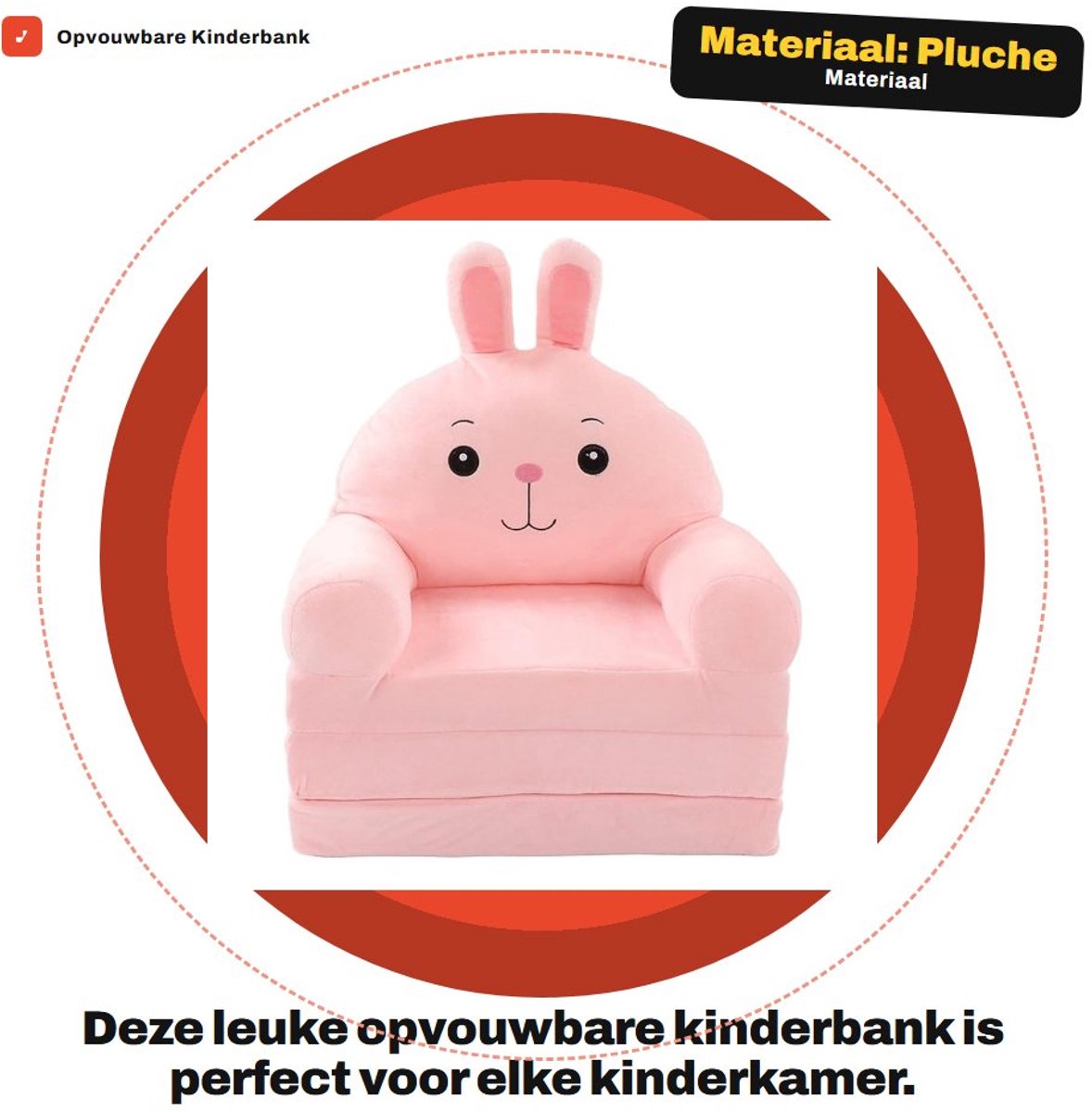 Dailygoods- Kinderslaapbank 2-in-1 - Opvouwbare Kinderbank - Pluche Fauteuil - Comfortabele Bank - Zacht Materiaal - Functioneel Meubel - Kindersofa