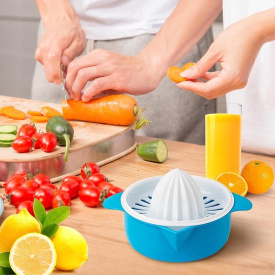 Handmatige Sapcentrifuge - Keukenpers - Sap Extraheren - Sterke Zuigbasis - 15.5 x 8.5 cm - Blauw — afbeelding 3