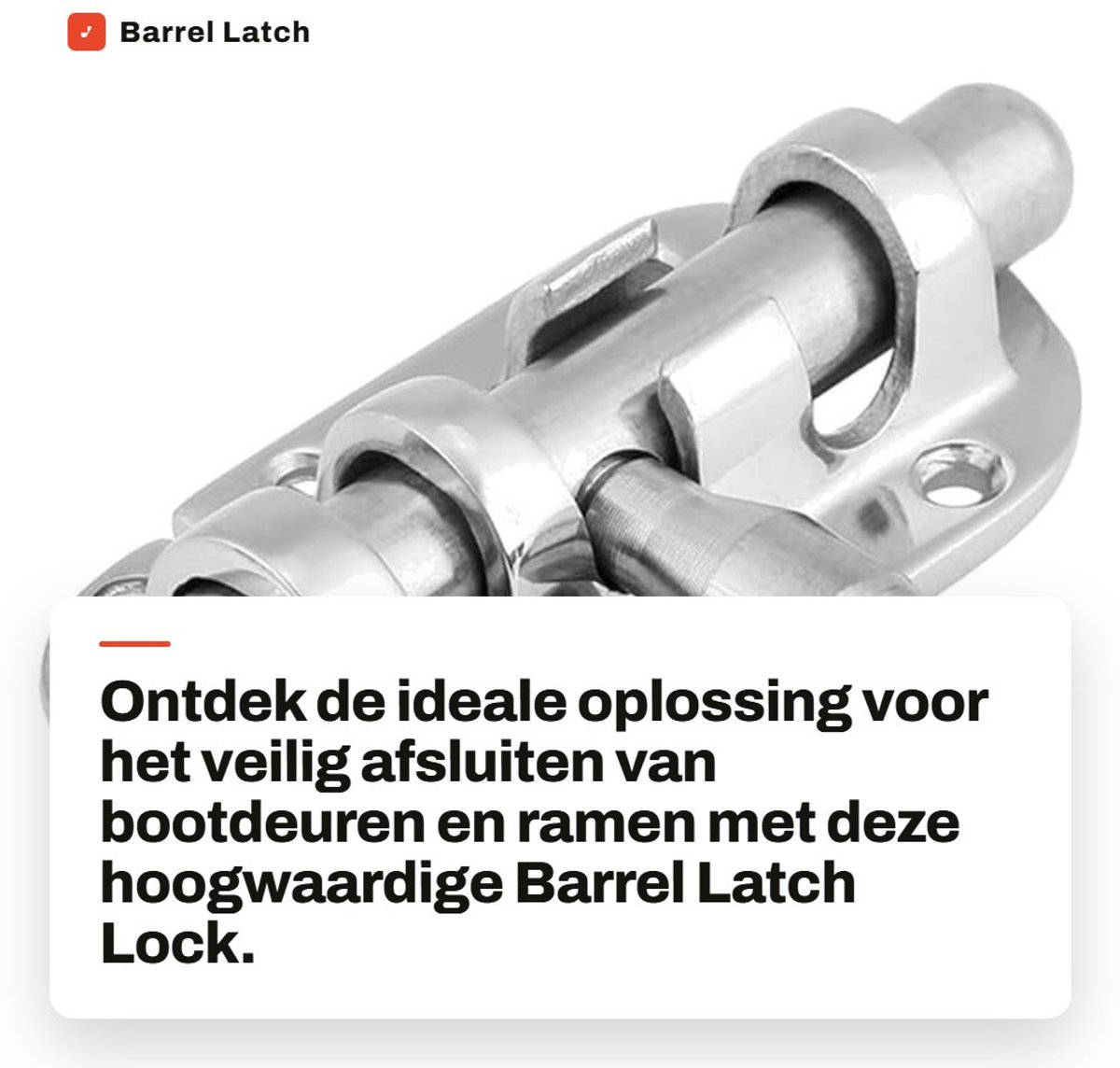 Dailygoods- Grendelslot roestvrij staal 316 - Bootdeur/venstervergrendeling - 60 mm/110 mm - Veiligheid - Sluiting - Ideaal voor deuren en ramen - Bootgrendel