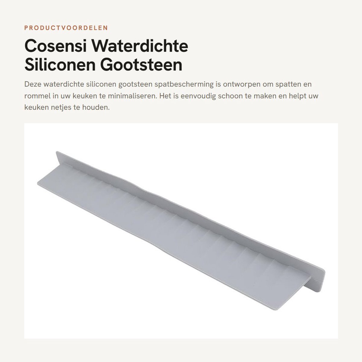 Dailygoods- Gootsteen Spatbescherming Waterdicht - Siliconen Materiaal - Multifunctionele Backsplash Bescherming - Flexibel Ontwerp - Eenvoudig Schoon te Maken - Effectieve Isolatie - Keukenbescherming