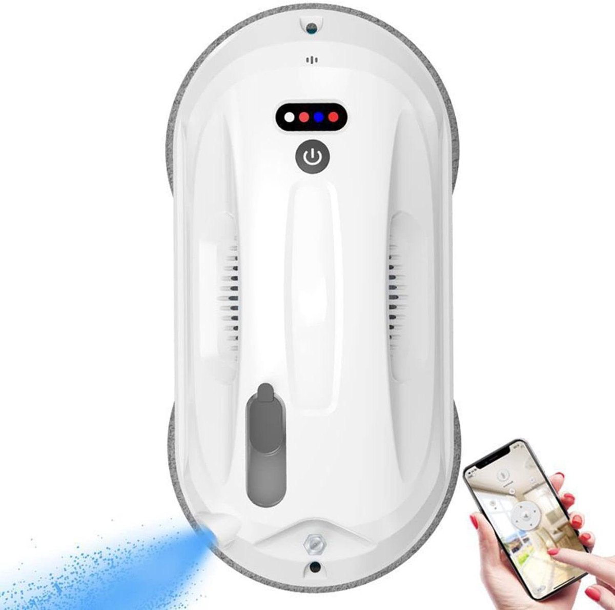Raamreiniger Robot - Glasbewassing Automatisch - Schoonmaken Hoge Ramen - Sterke Zuigkracht 2800 Pa - 50ml Watertank - Wit