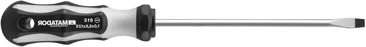 2K Schroevendraaier - Sleufschroevendraaier - Klus Klussen - Ergonomische Grip - 250 mm - Zwart