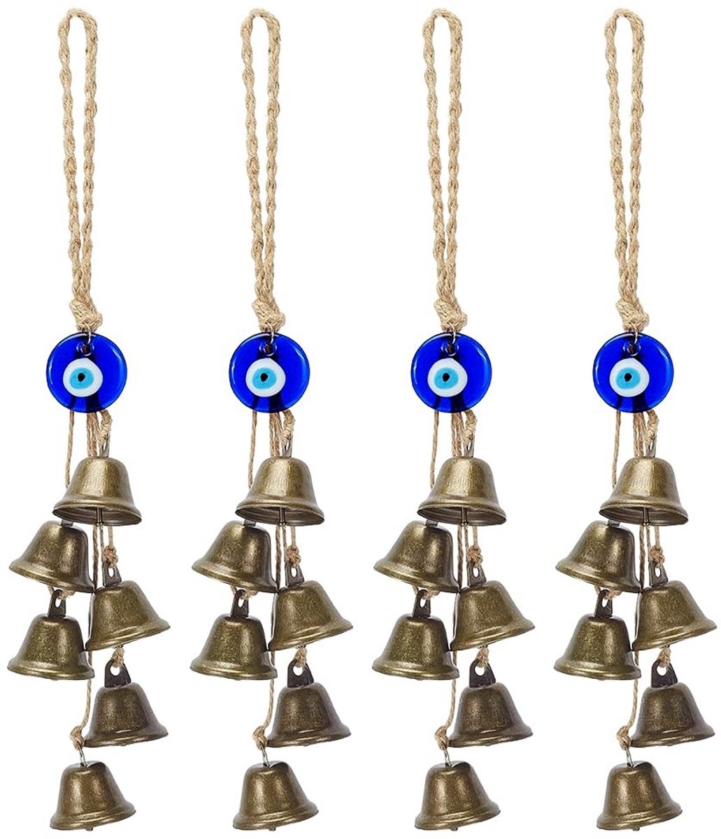Dailygoods - Set van 4 Antieke Bronzen Heksenklokken voor Decoratie