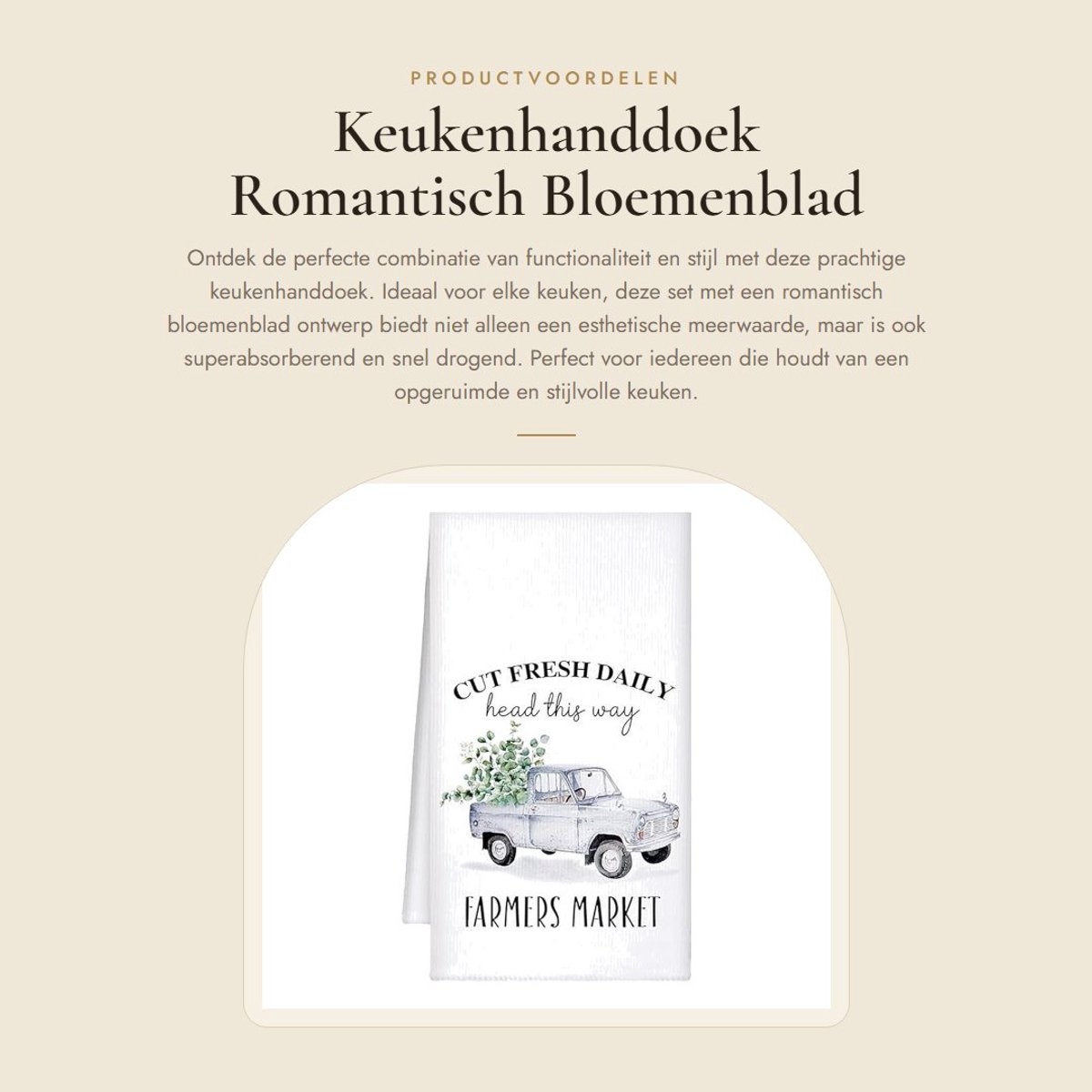 Dailygoods- Theedoek Super Absorberend - Keukenhanddoek - Vaatdoek - Microvezel - Snel drogend - Romantisch bloemenpatroon