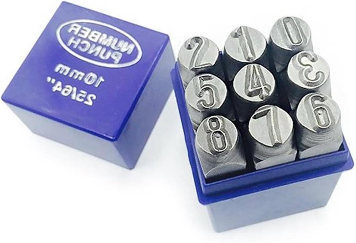 Stalen Stempelset - Letters Cijfers Symbolen - Materiaal Markeren - Hoge Sterkte Staal - 10mm - Zilver