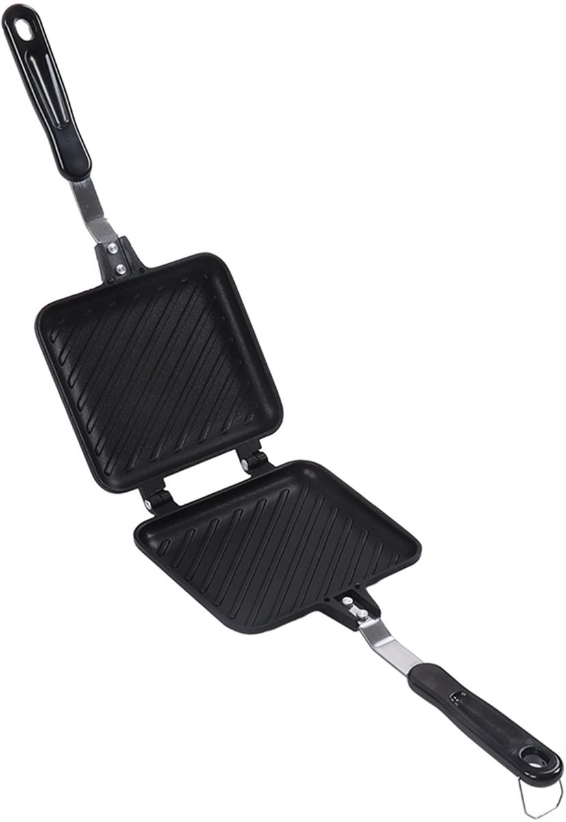 Dailygoods- Koekenpan Antiaanbaklaag - Sandwichespan - Aluminiumlegering - 35x15 cm - Lichtgewicht - Duurzaam - Sandwichpan