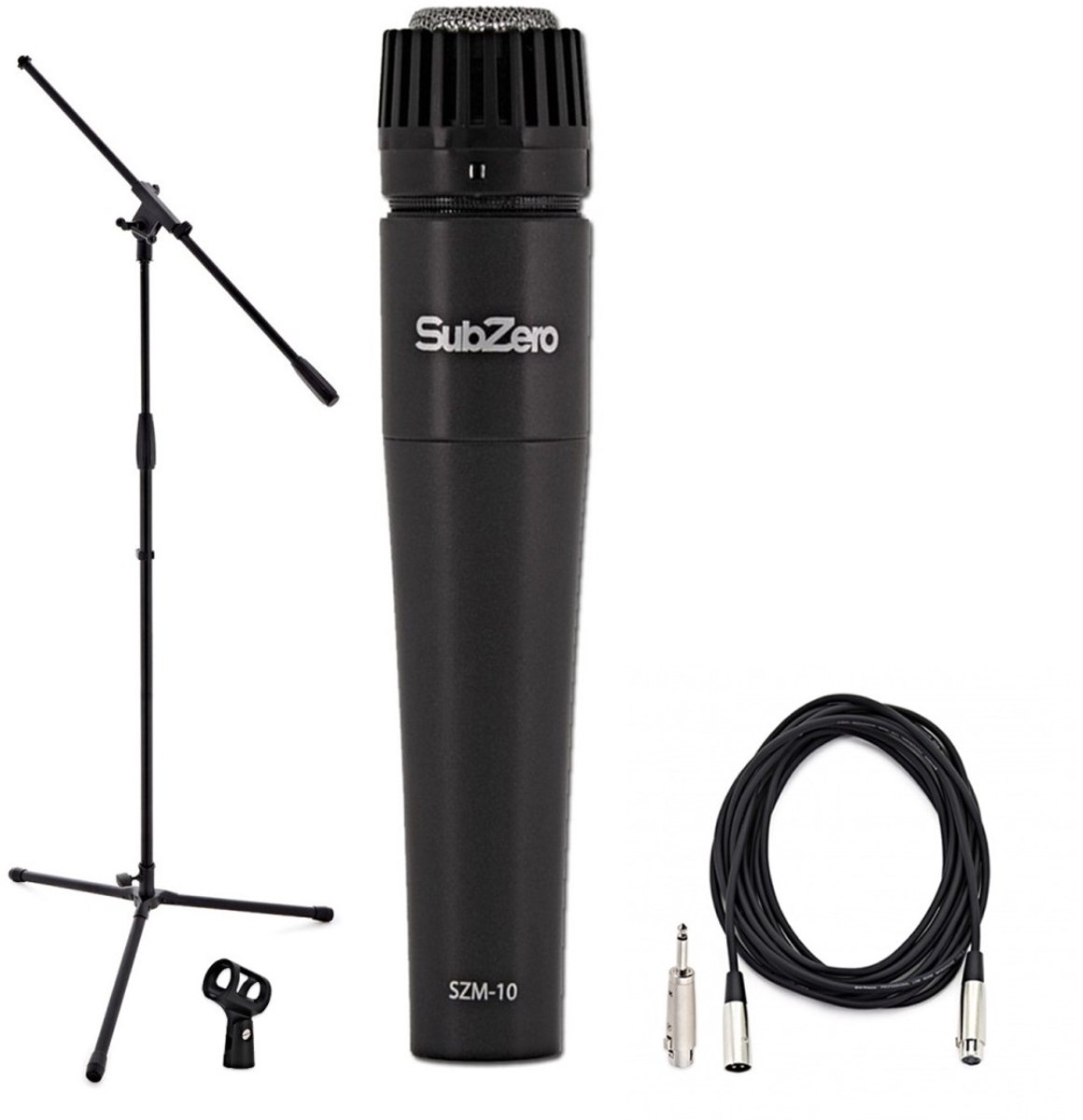 SubZero Dynamische Instrumentmicrofoon met Kabel en Microfoonstandaard